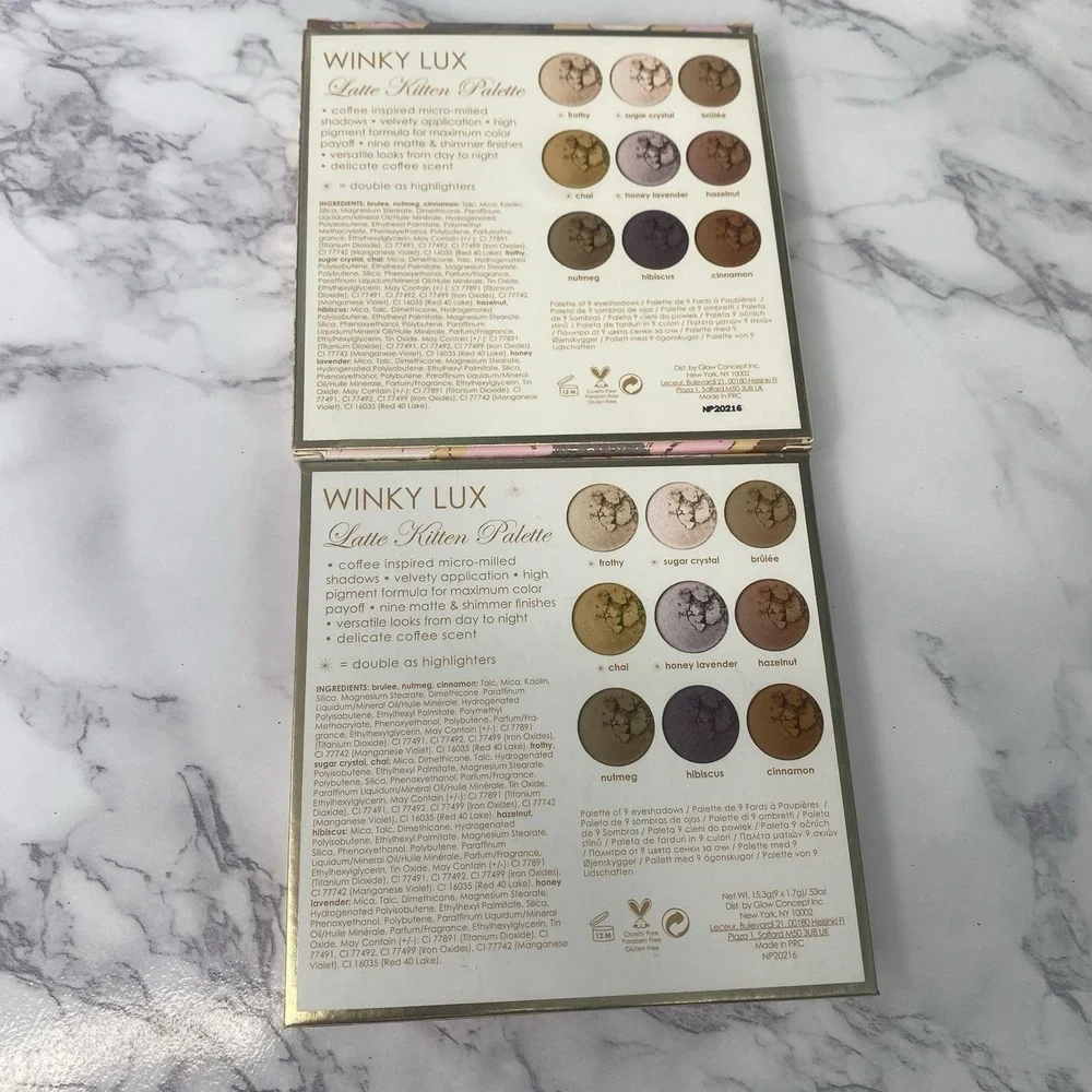 Winky Lux Latte Kitten Eyeshadow Palette 9 Shades Coffee Scented NIB
